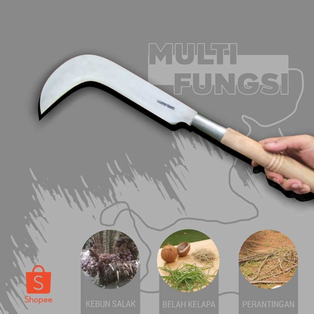 sabit,arit candong, ndoret salakan full baja per daun asahan ramban, merumput, pruning daun salak da