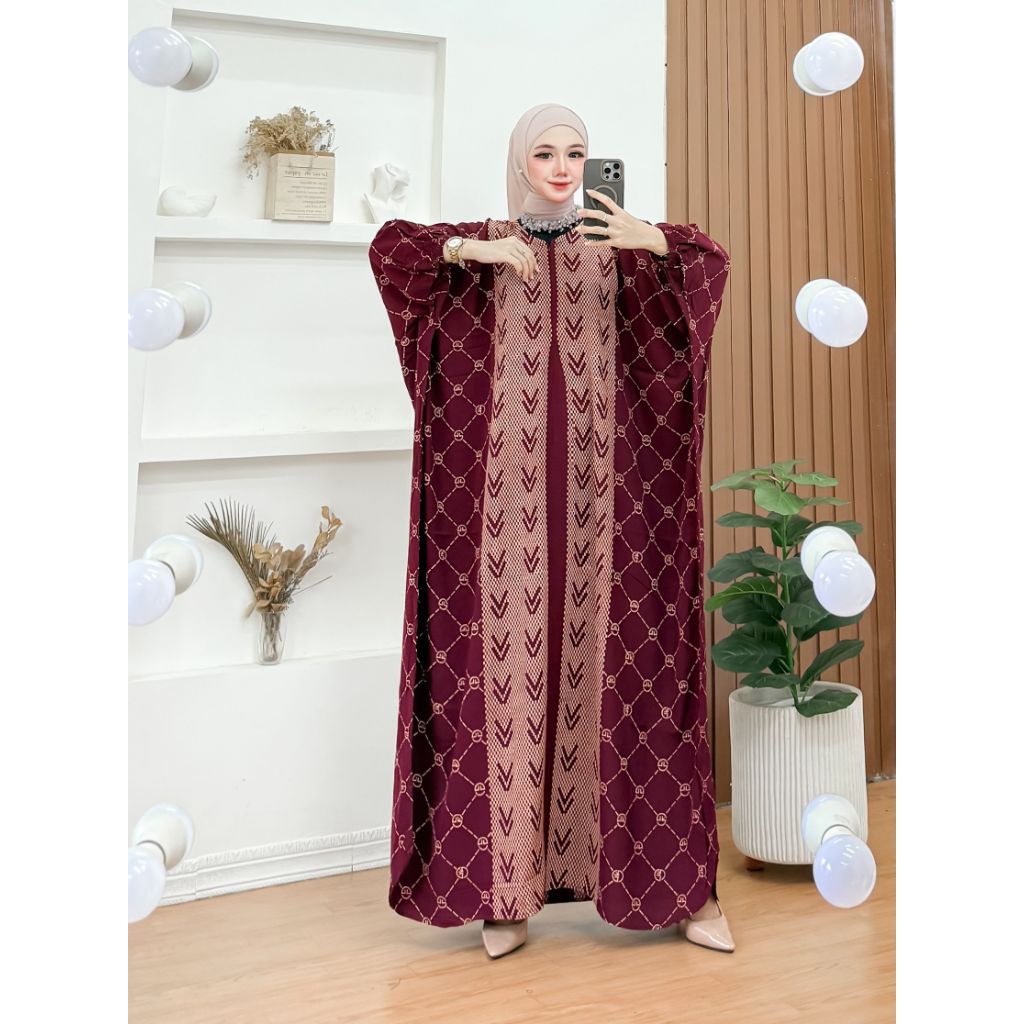 KAFTAN BATIK RAYON PREMIUM-GAMIS KAFTAN JUMBO MOTIF SALUR