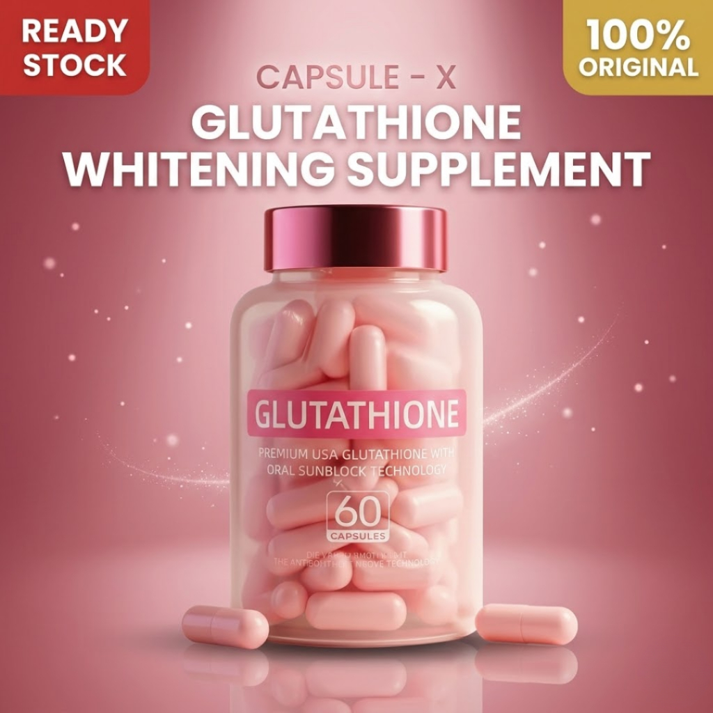 CAPSULE - X GLUTATHIONE WHITENING SUPPLEMENT/ VITAMIN C DAN ZINK - 60kapsul | 100% ORIGINAL | IMPORT