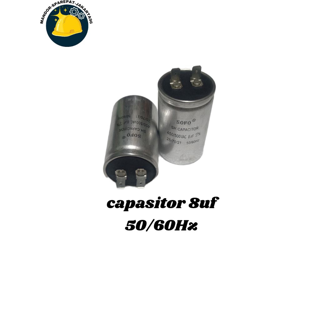 CAPASITOR MESIN CUCI 1 TABUNG 8uf SOFO