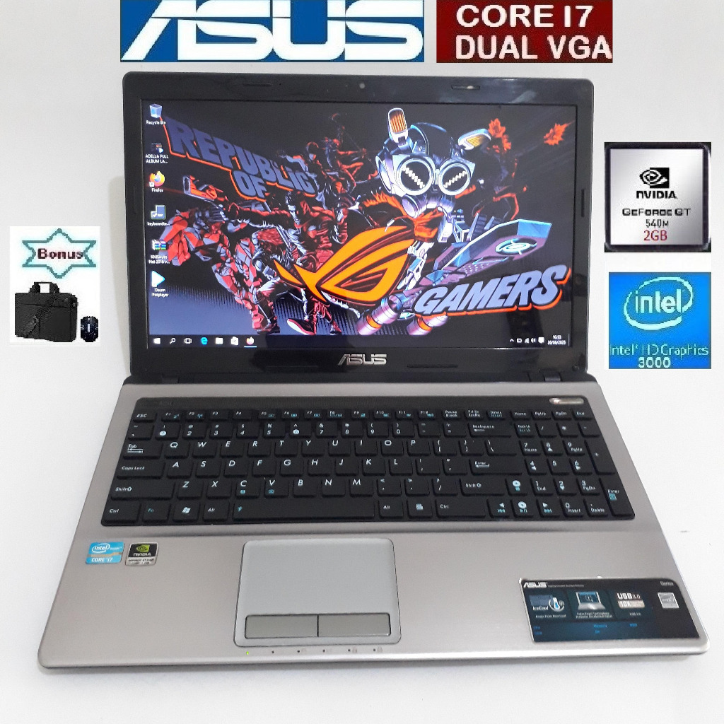 LAPTOP ASUS CORE I7 RAM 16GB HARDIS SSD 240GB