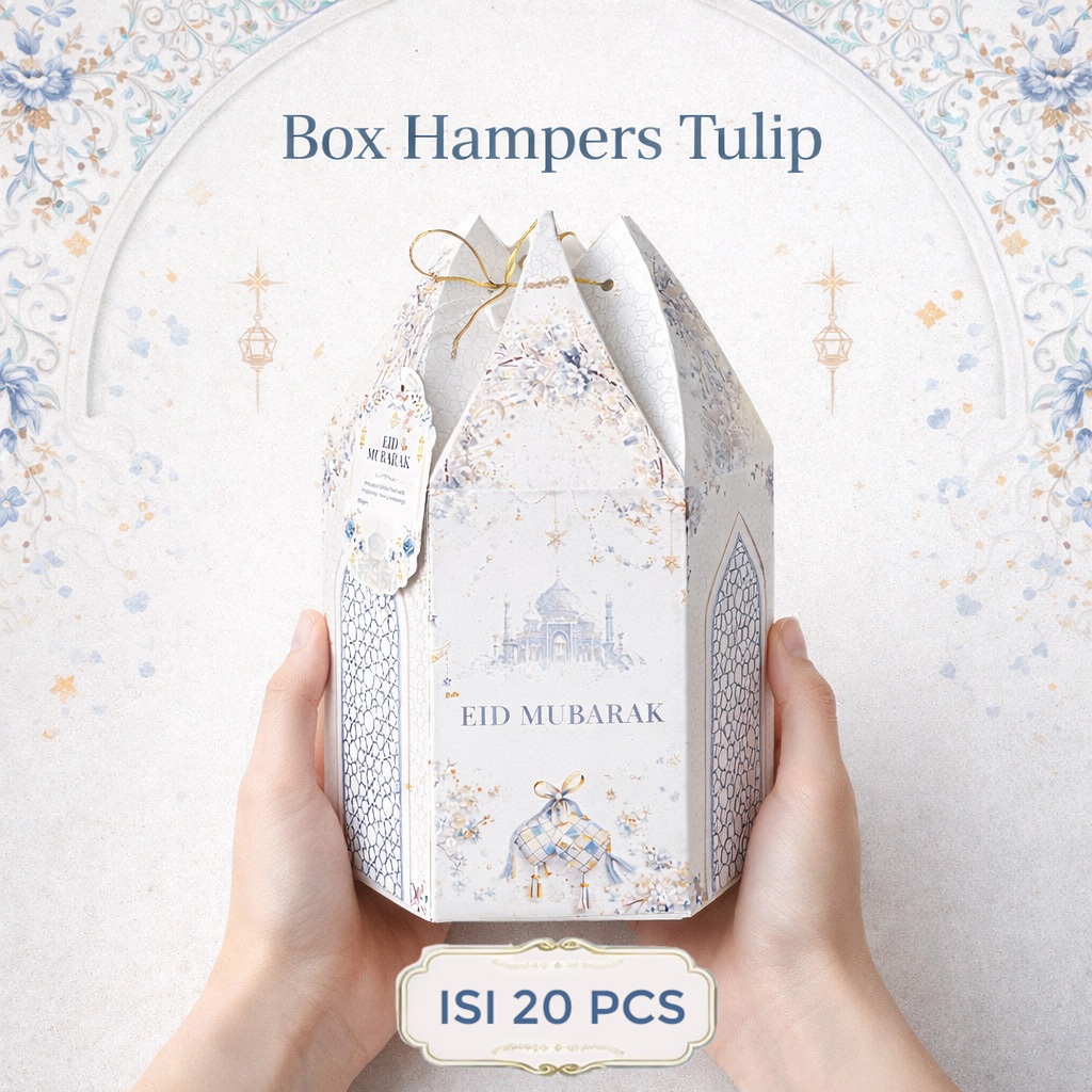Box Hampers Tulip Paket 20 - Box Toples Bulat/Kotak/Hardtop seri 119/ uk 14x14x14 cm /Muat 4 Bulat 2