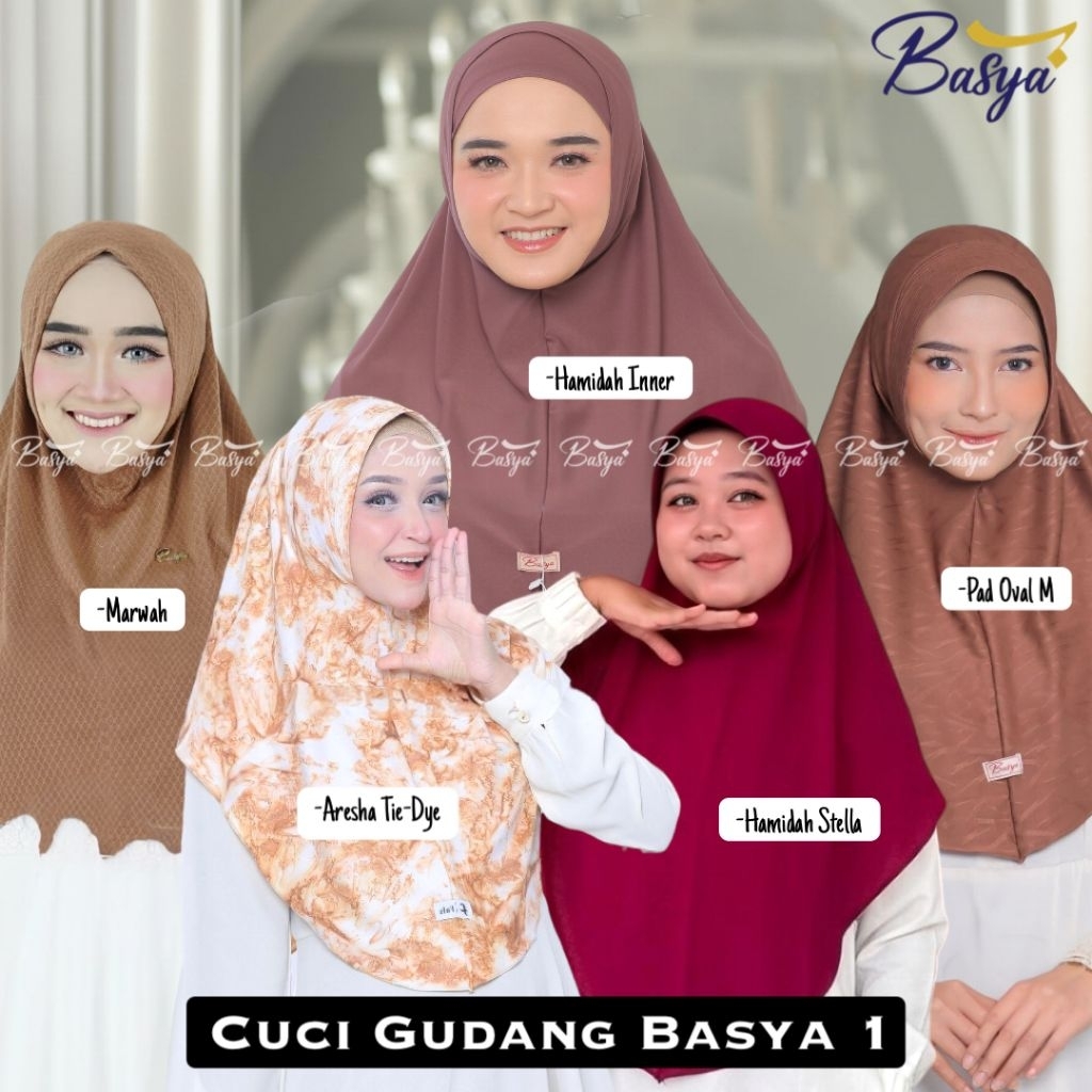 Cuci Gudang BASYA HIJAB 1•hijab cuci gudang•ori basya•hijab instan hamidah•jilbab obral