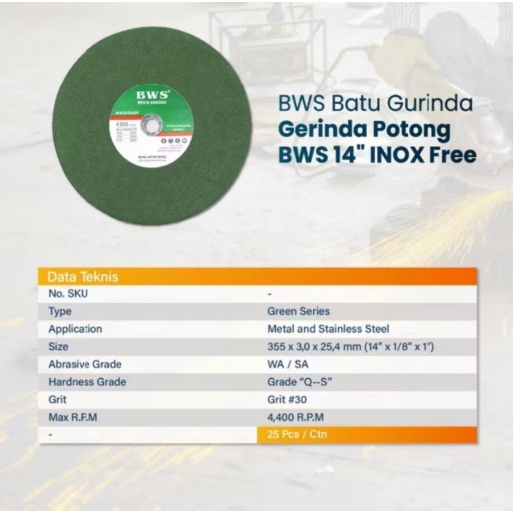 BWS Batu Gurinda Gerinda Potong BWS 14"
