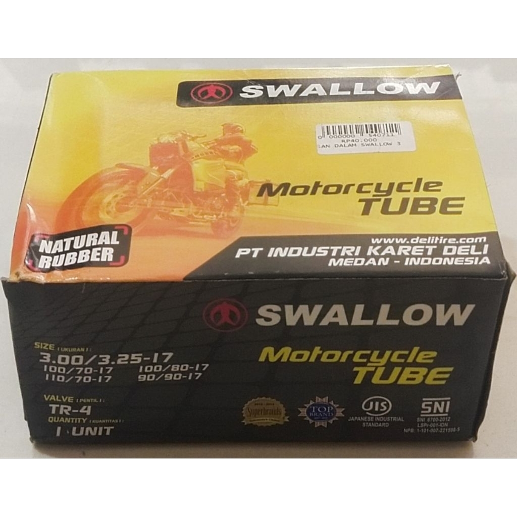 BAN DALAM SWALLOW 3.00/3.25-17 RING 17