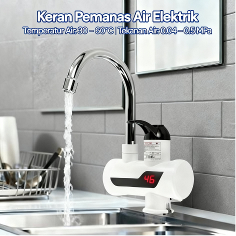 Temmax Kran pemanas Keran Pemanas Air portable listrik wastafel kamar mandi dapur 3rd 3000W RX 008