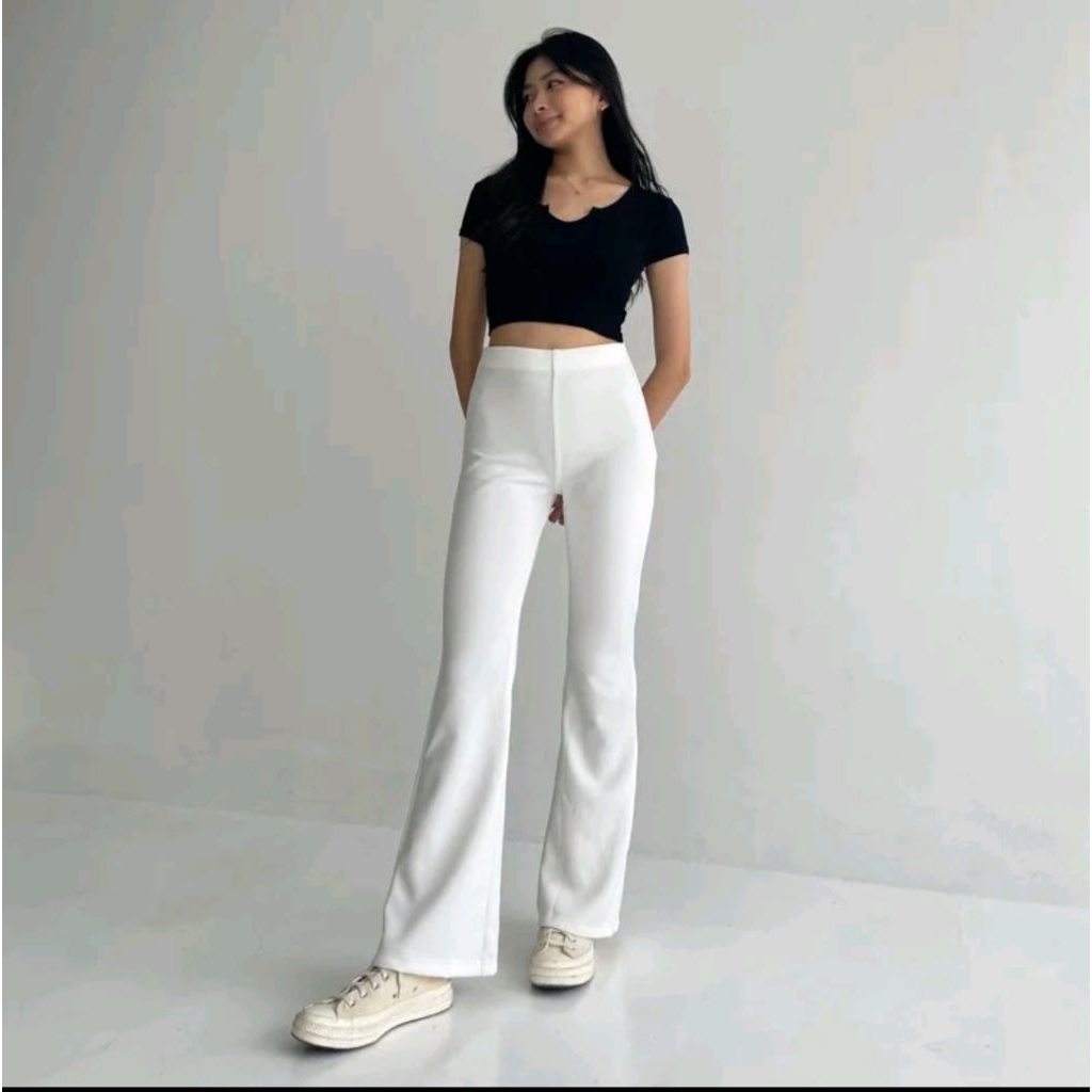 Flare Pants Highwaist Flare Pants Highwaist Kulot Cutbray Scuba