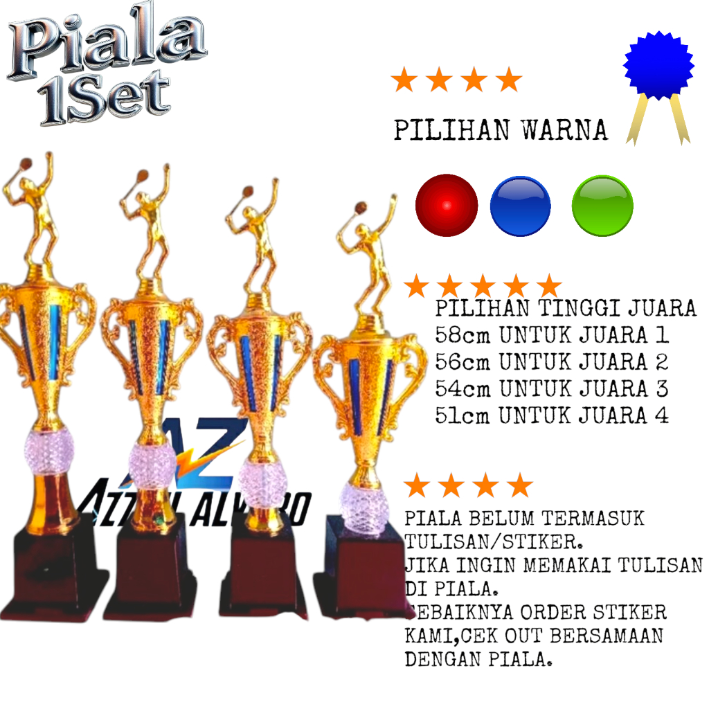PIALA 1Set 101 + 224 BADMINTON JUARA 1-4