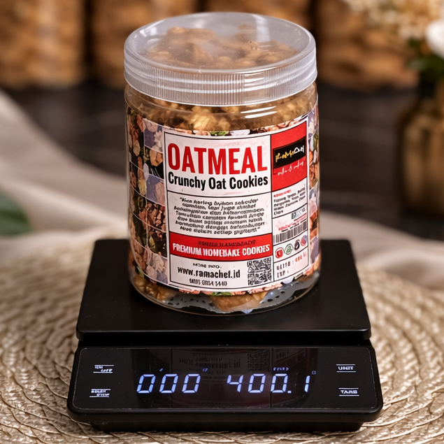 OATMEAL Cookies Choco Chips Crunchy Premium Spesial Butter | Kue Kering Lebaran Kemasan Hardtop 350gr dan Jar 750ml by RaMaChef