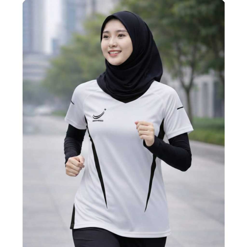 kaos olahraga Wanita Baju senam aerobic erobik GYm Bola volly voli futsal badminton Bulutangkis jogg