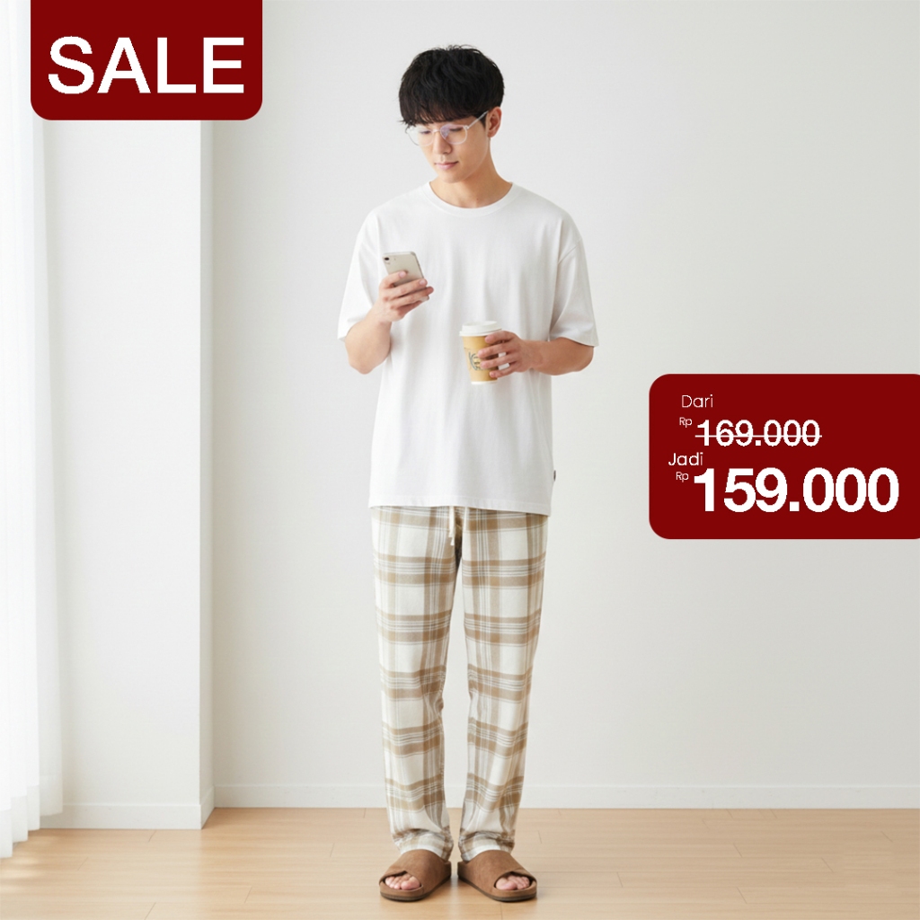 Joy Shade - Nathan Relaxed Tartan Flanel Sleepwear Pants | Celana Pria | Celana Panjang Pria | Celan