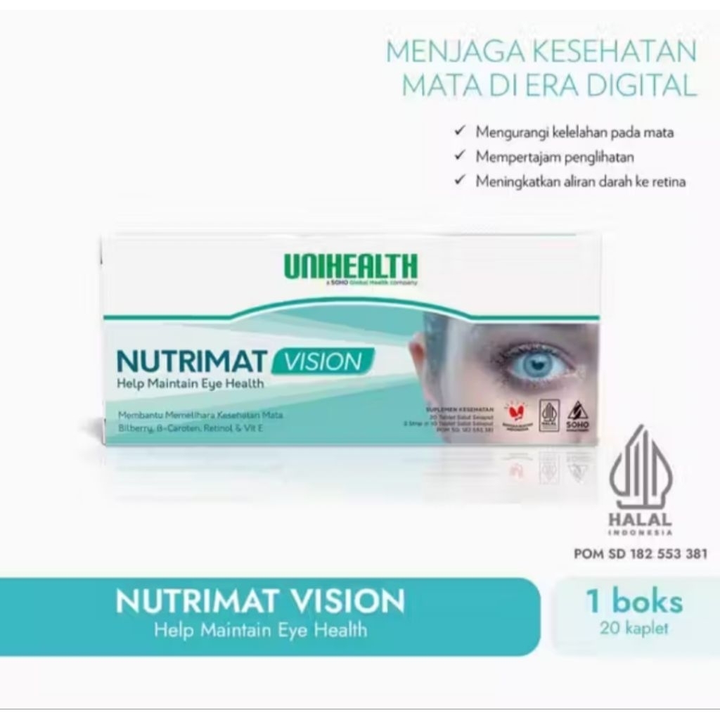 NUTRIMAT VISION NUTRISI MATA UNIHEALTH 20KAPLET