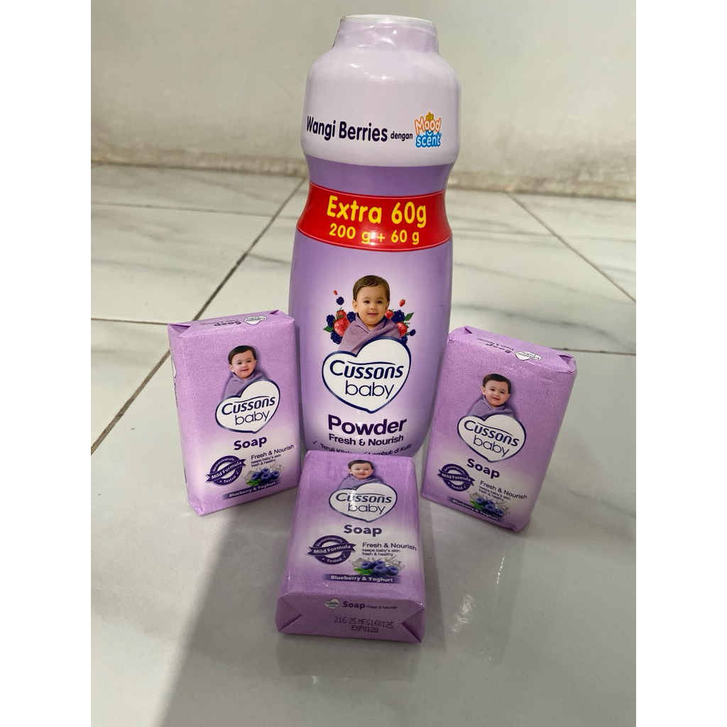 PAKET BUNDLING Bedak Bayi & Sabun mandi Cussons Baby