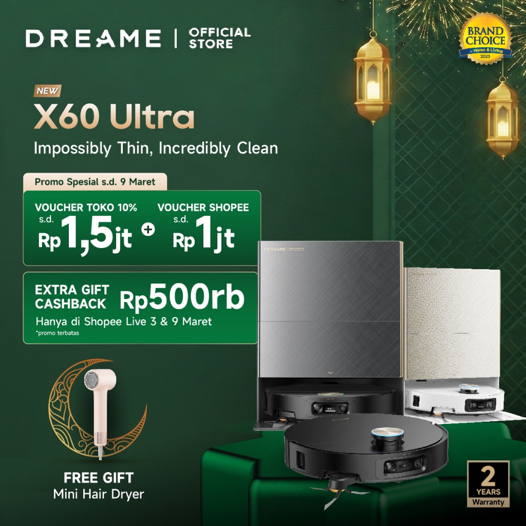 [GRAND LAUNCH] Dreame X60 Ultra Robot Vacuum | 7.95cm Ultra-Thin Flagship | 36,000Pa Vormax | FlexiA
