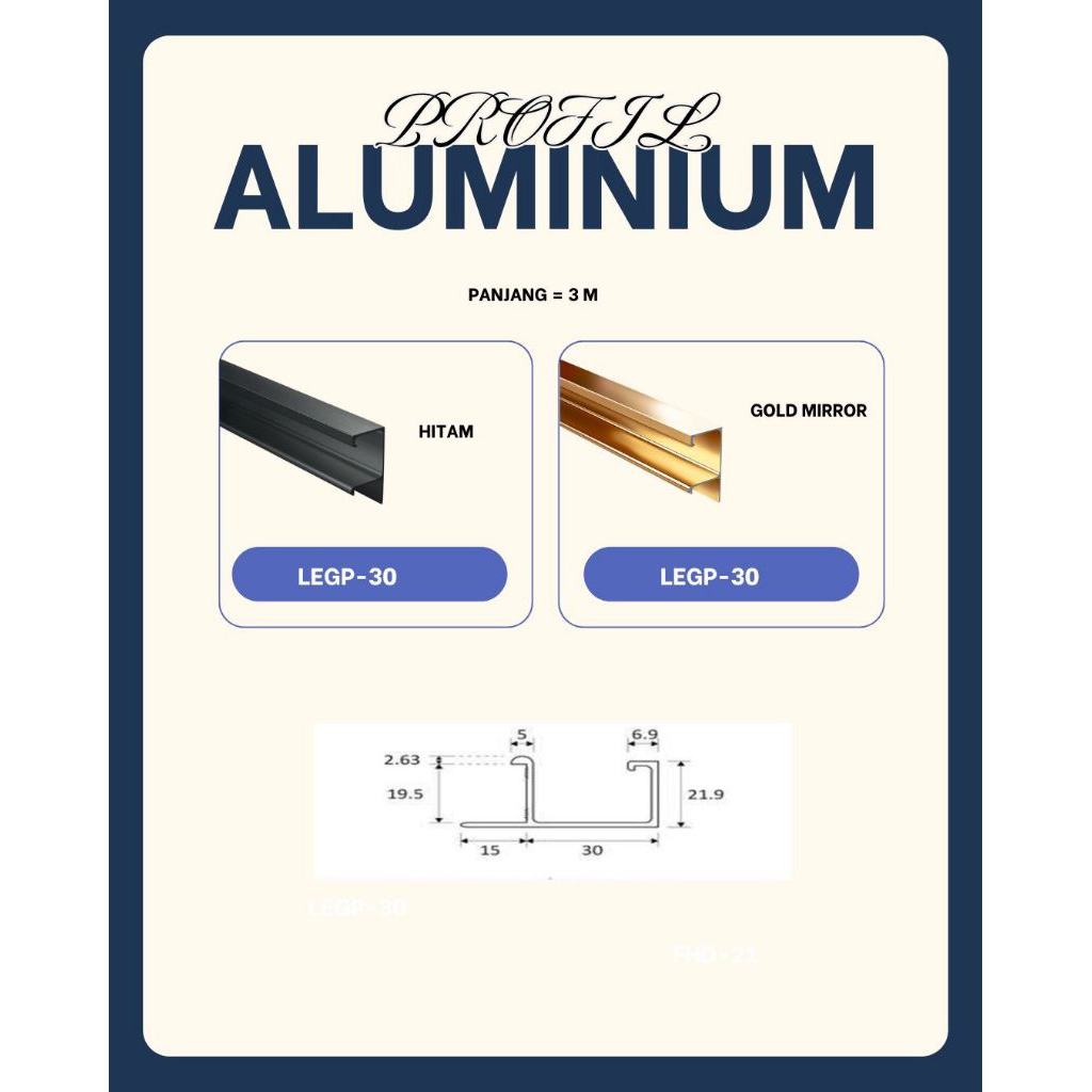 Profil Aluminium/Handle&Edging LEGP-30
