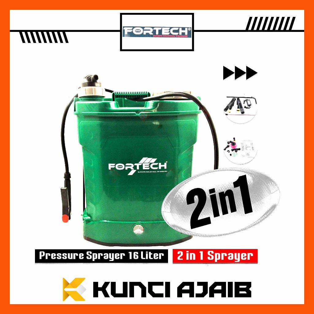 FORTECH Alat Semprot Hama 2 in 1 16 Liter Gendong Sprayer Elektrik