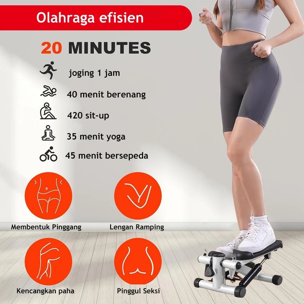 Mini Stepper Mesin Panjat Udara Alat Fitnes Rumah Senyap Pelangsing Kaki