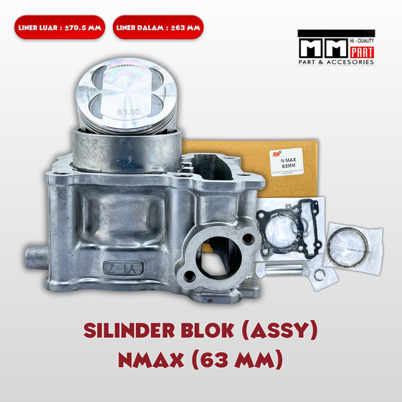 SILINDER BLOK ASSY NMAX 63MM - BLOK SEHER 63 MM BORED UP NMAX AEROX 155 2DP