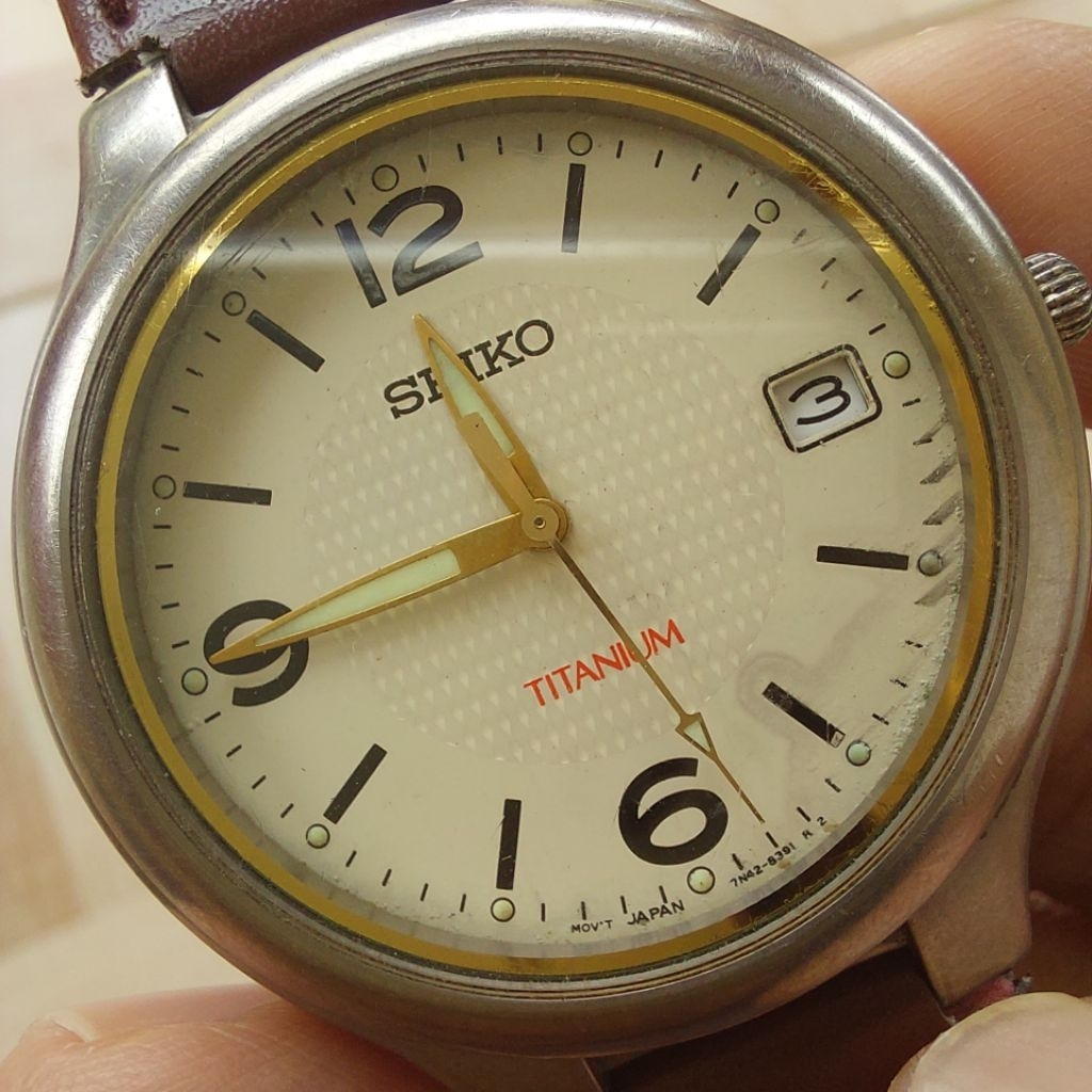 Jam Tangan Seiko Titanium 7N42-8090 8N0391 Original