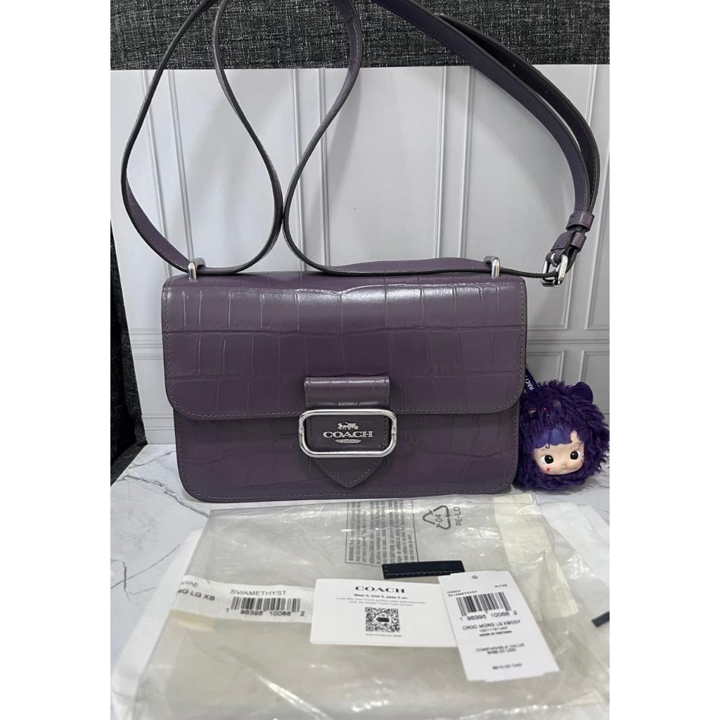 PL Coach Morgan Croco Amethyst Bonus Bag Charm