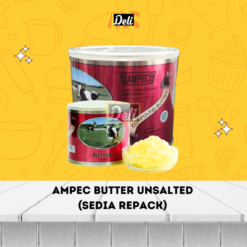 AMPEC Compound Butter/AMPEC Unsalted Butter Mentega Tawar Repack/Ampec Mentega Tawar