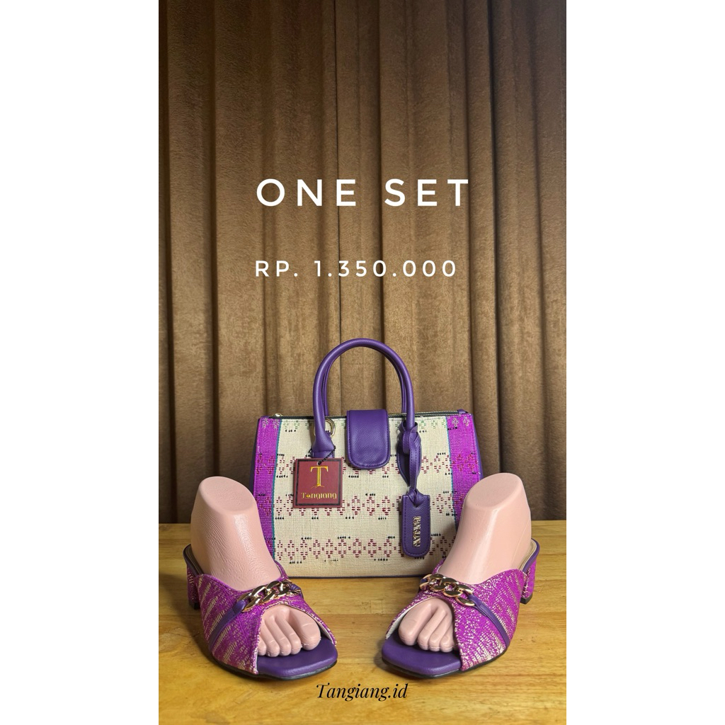 ONE SET TAS & SEPATU | TAS LEBARAN | TAS PESTA | TENUNAN MEWAH | LIMITED EDITION