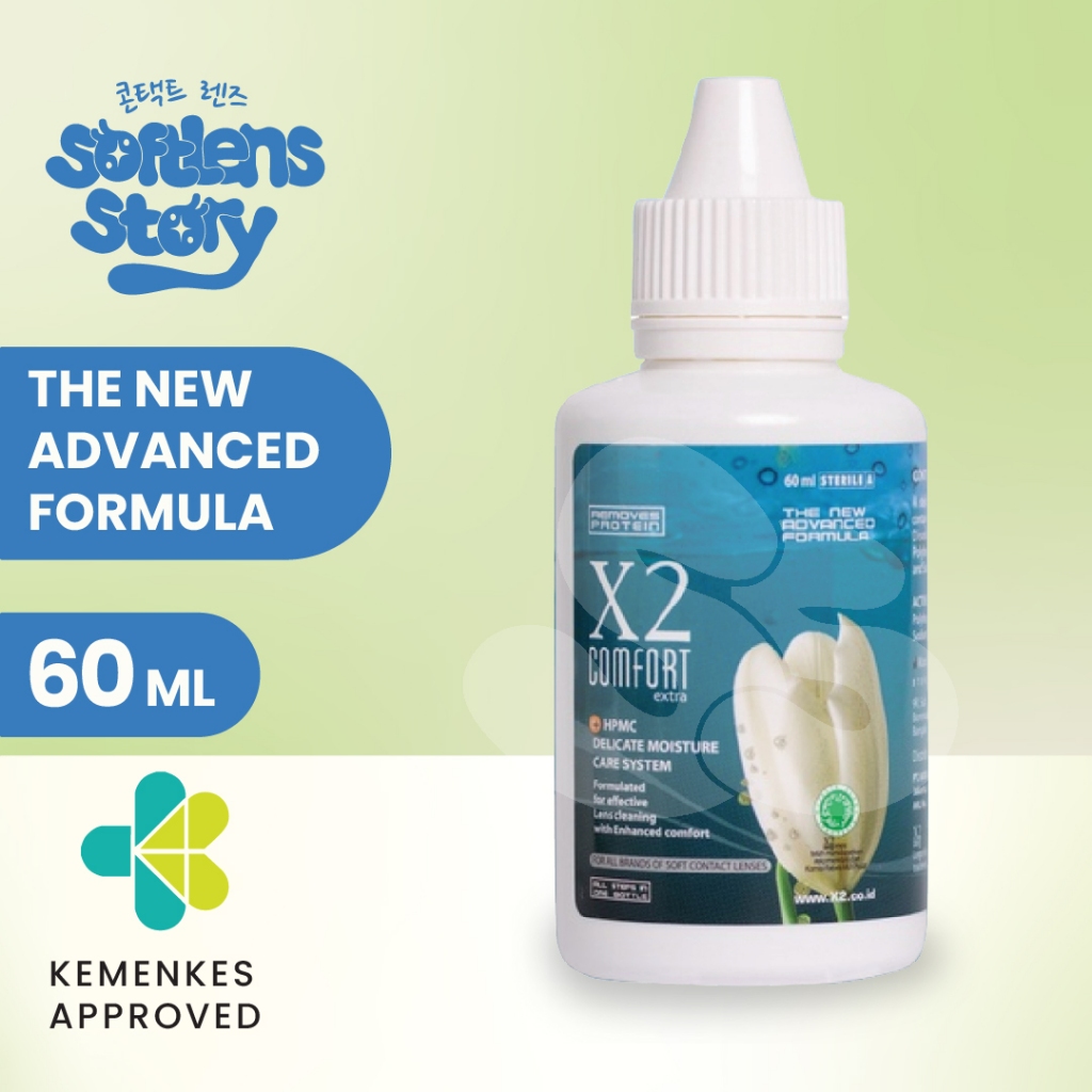 X2 Comfort Cairan Pembersih Softlens 60ml Contact Lens Solution