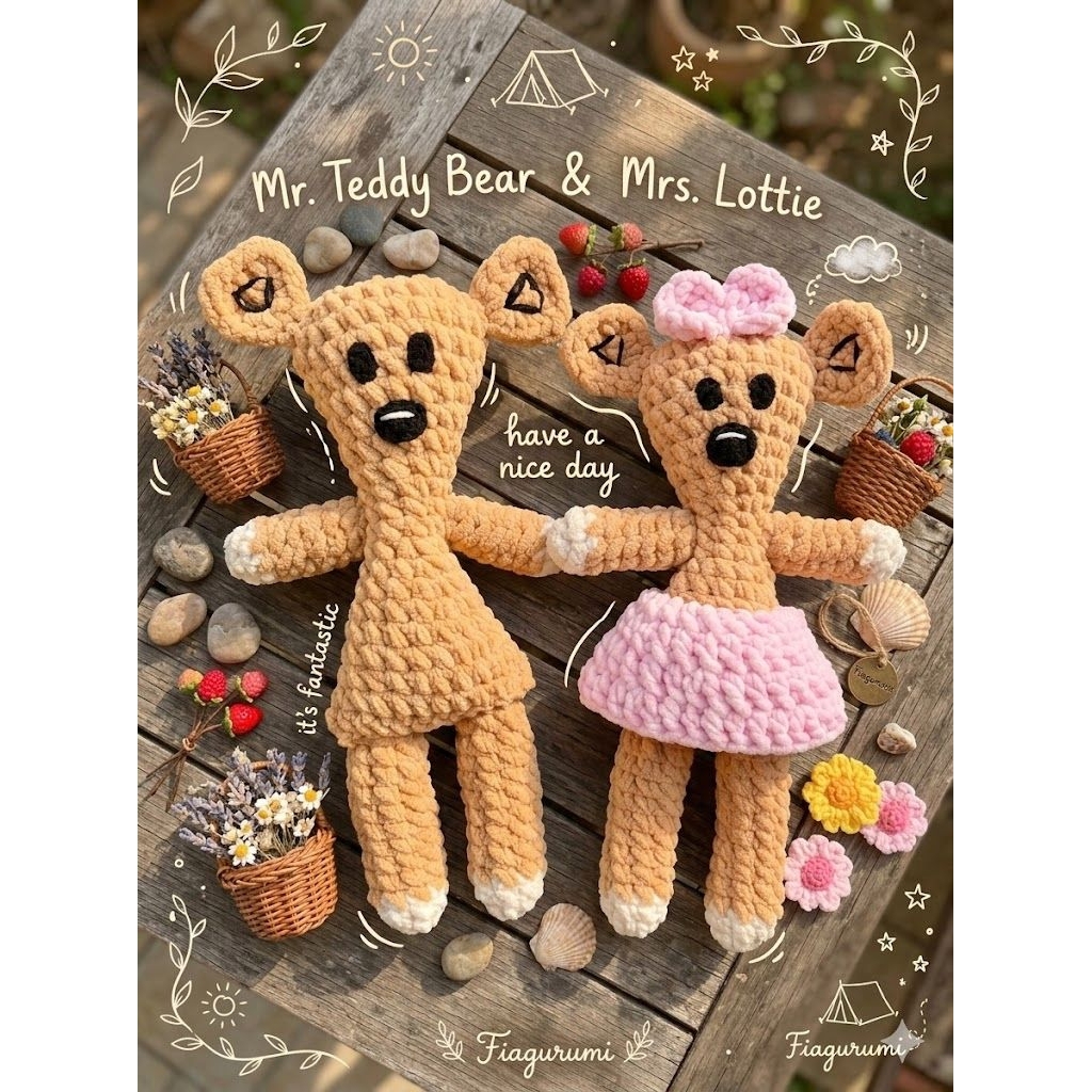 [Fiagurumi] Boneka rajut Mr Bean Teddy bear 40cm isi dacron handmade|| gantungan kunci Mr. bean & Mr