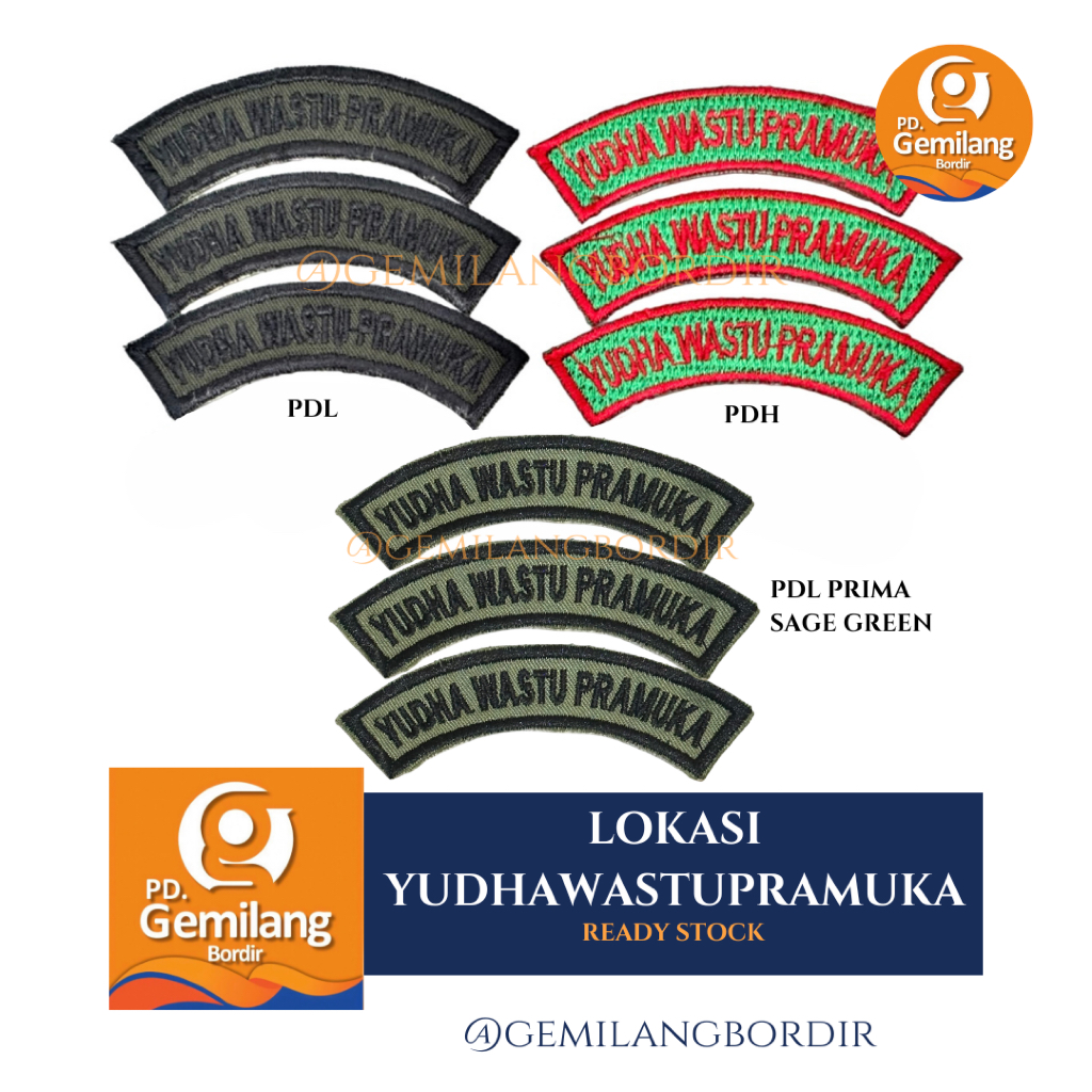 Badge lokasi YudhaWastuPramuka TNI AD | Badge lokasi PDL PDH | Badge lokasi TNI