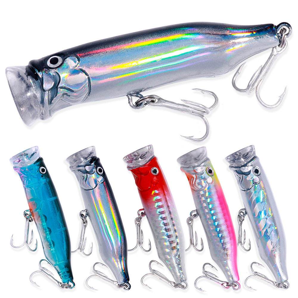 Popper Lure 7,2cm 72mm 9.5gr Umpan Pancing Topwater Lure Popper Fishing Lure Bass Gabus Ultralight
