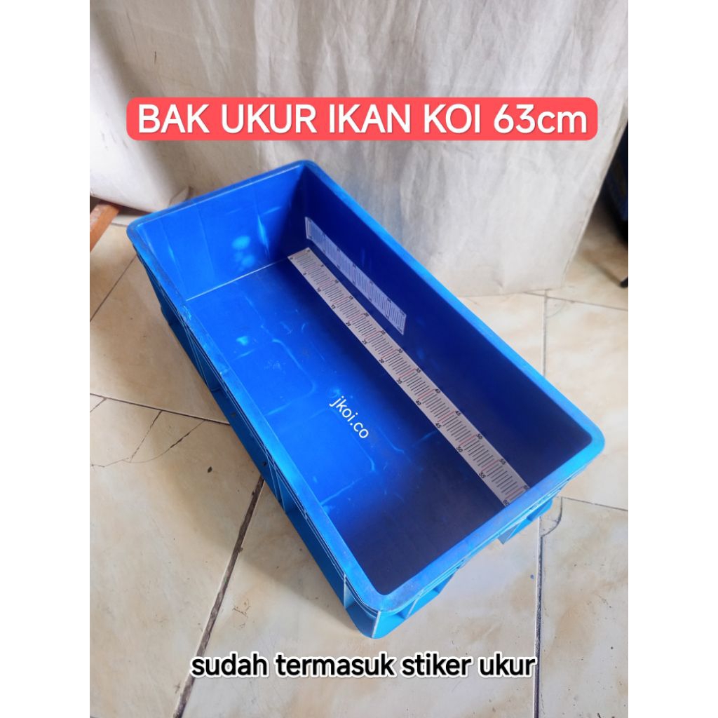 BAK UKUR IKAN KOI 63cm + STIKER UKUR ANTI  AIR   67x33x19cm BAHAN PLASTIK BOX IKAN KURA REPTIL
