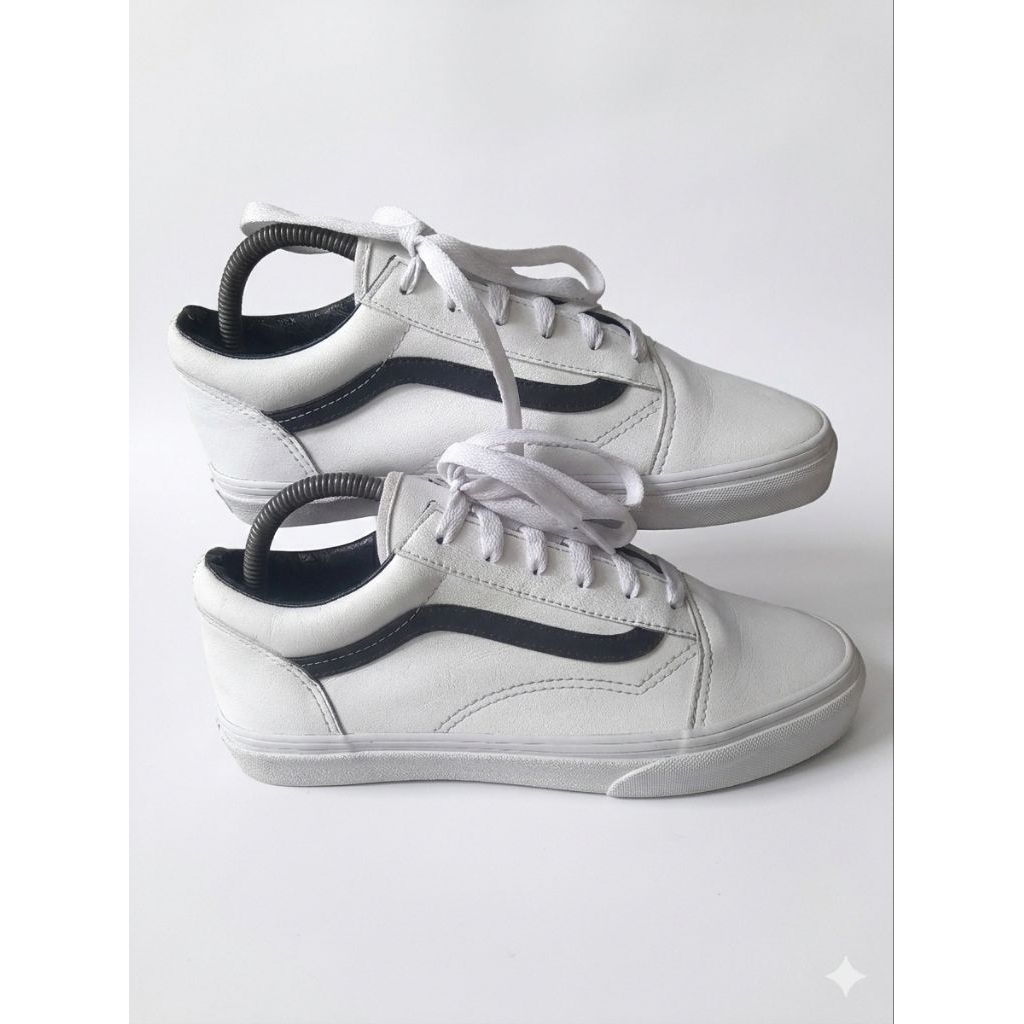 Vans Old Skool Leather White Black 38.5 (24.5cm)