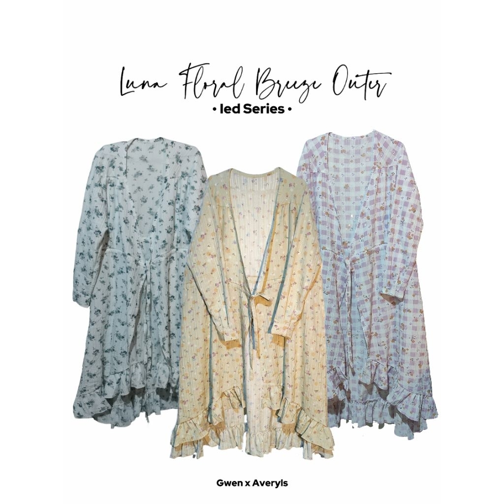 LUNA FLORAL BREEZE OUTER - OUTER PANJANG WANITA BUNGA BUNGA SPECIAL IED SERIES