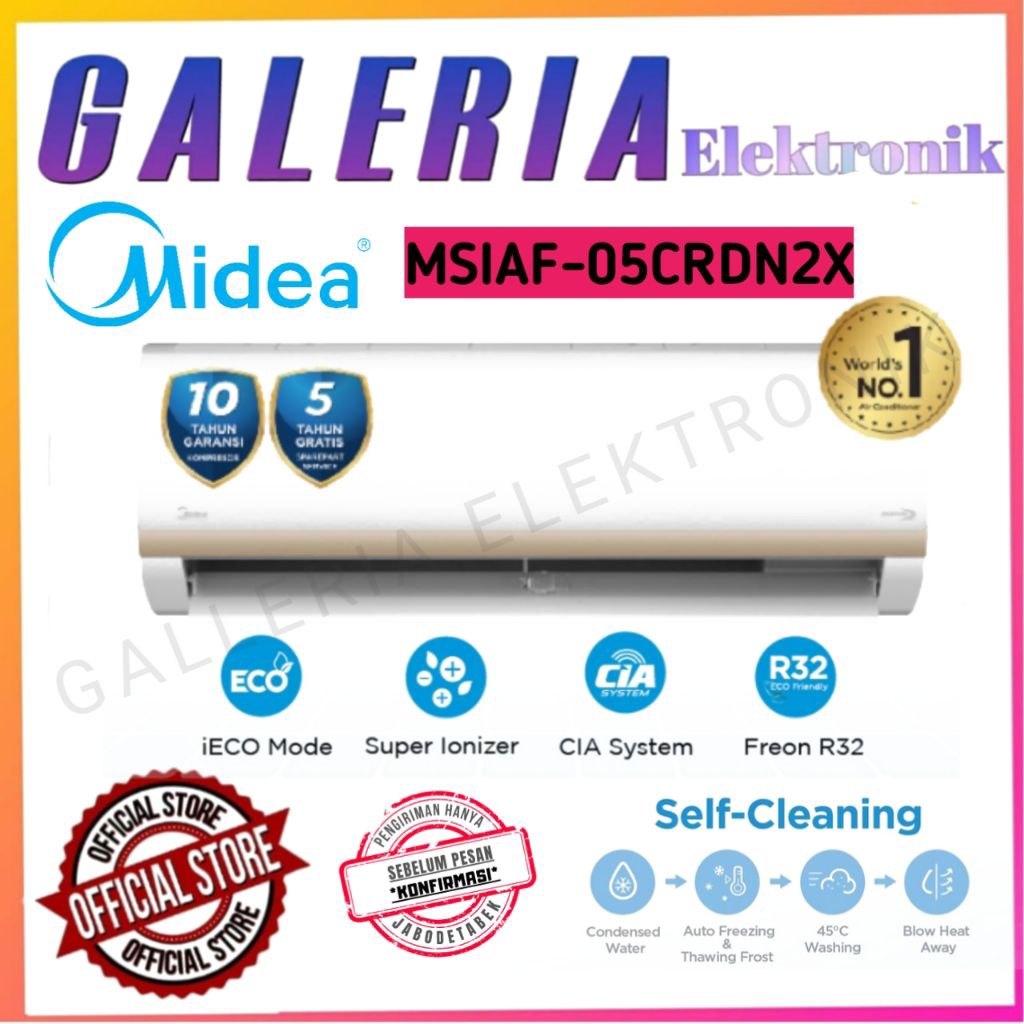 MIDEA AC INVERTER 1/2PK MSIAF-05CRDN2X / MSIAF05CRDN2X / MSIAF 05CRDN2X -iECO MODE - FOLLOW ME - SUP