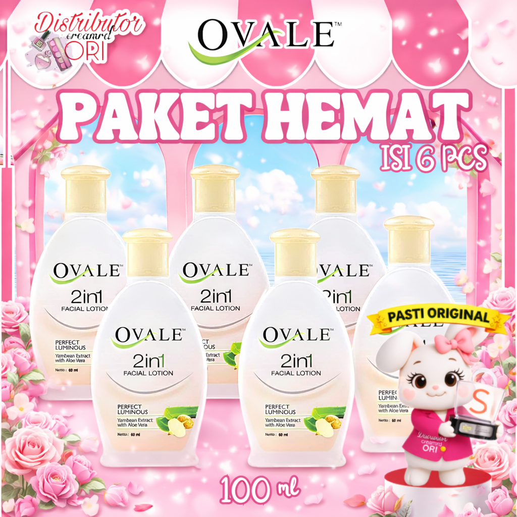 PAKET ISI 6 | OVALE Facial Lotion Botol 100ML /Lemon/Anti Acne/Bengkoang