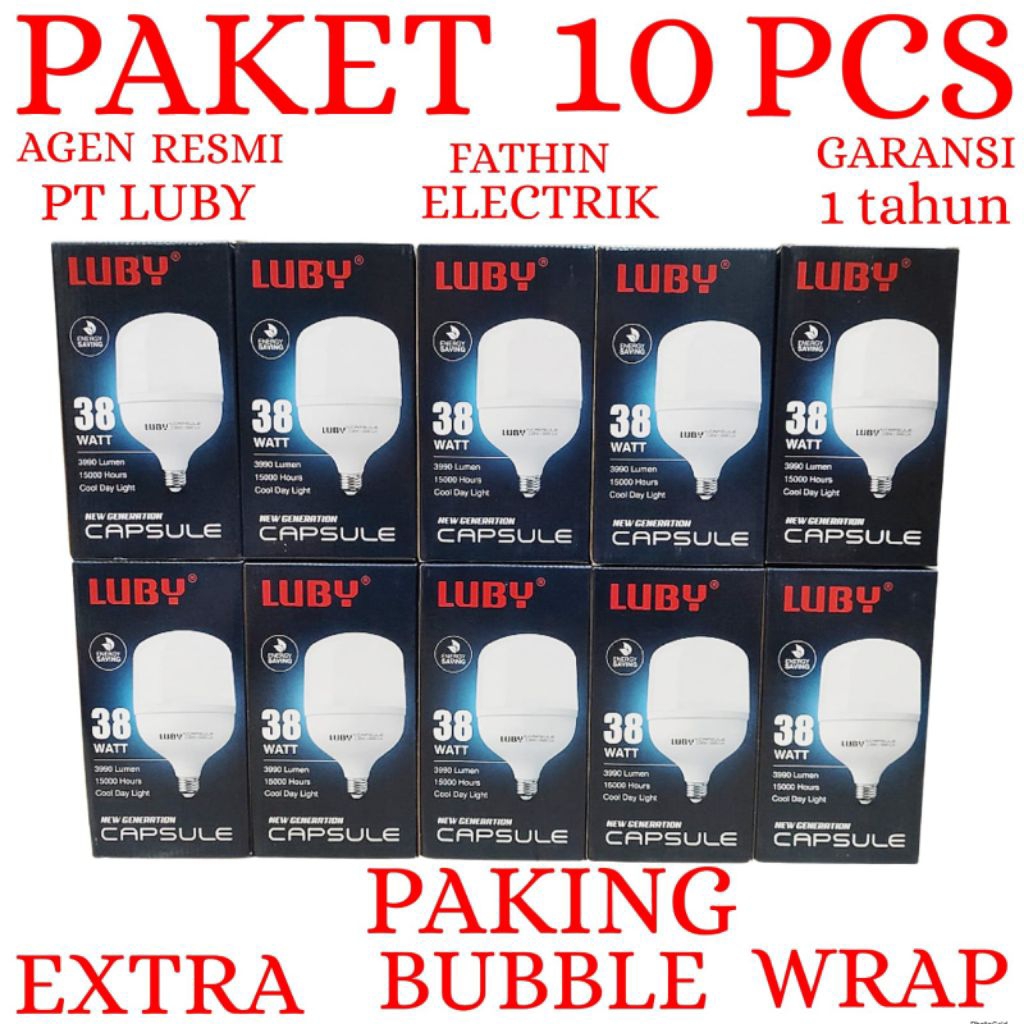 BOHLAM LED LUBY / LAMPU LED LUBY CUlAPSULE PAKET 10 PCS 38W