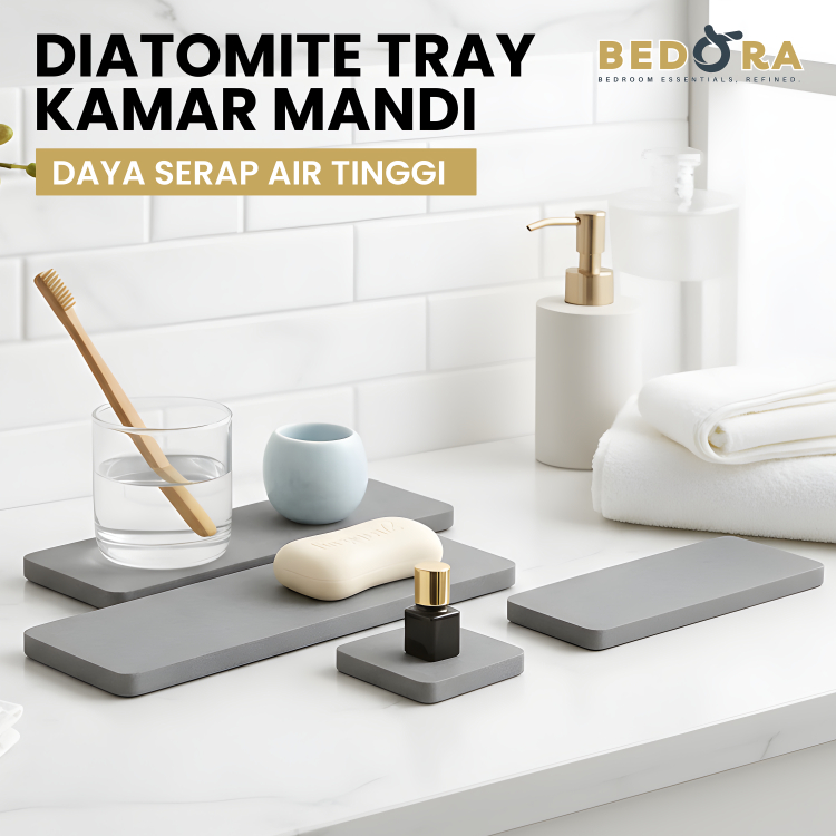 Diatomite Tray Tatakan Botol Sabun Gelas Coaster Aesthetic Tempat Alat Mandi