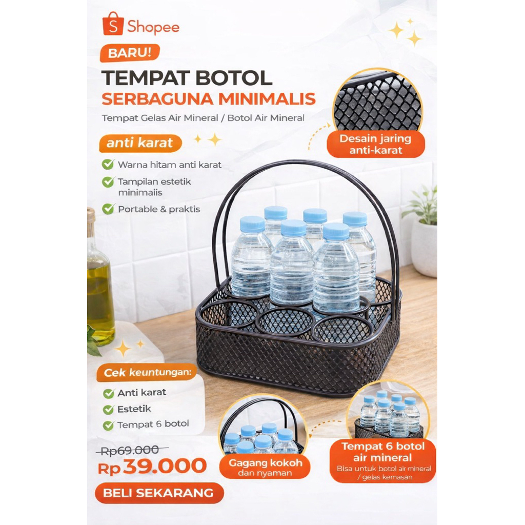 Tempat minum air mineral/Tempat botol air mineral
