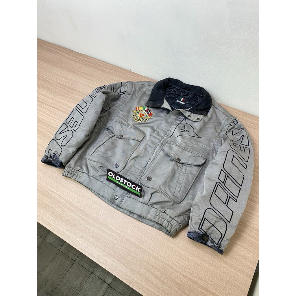 Jacket Racing Vintage Silver Dainese Daytona Original Made in Italy Langka Size XXL