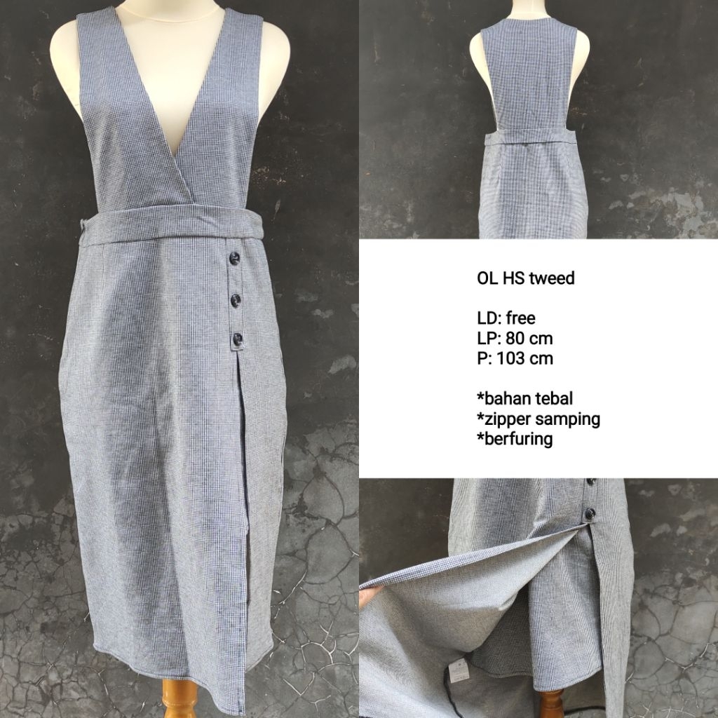 PRELOVED Overall Dress Wanita Motif HS