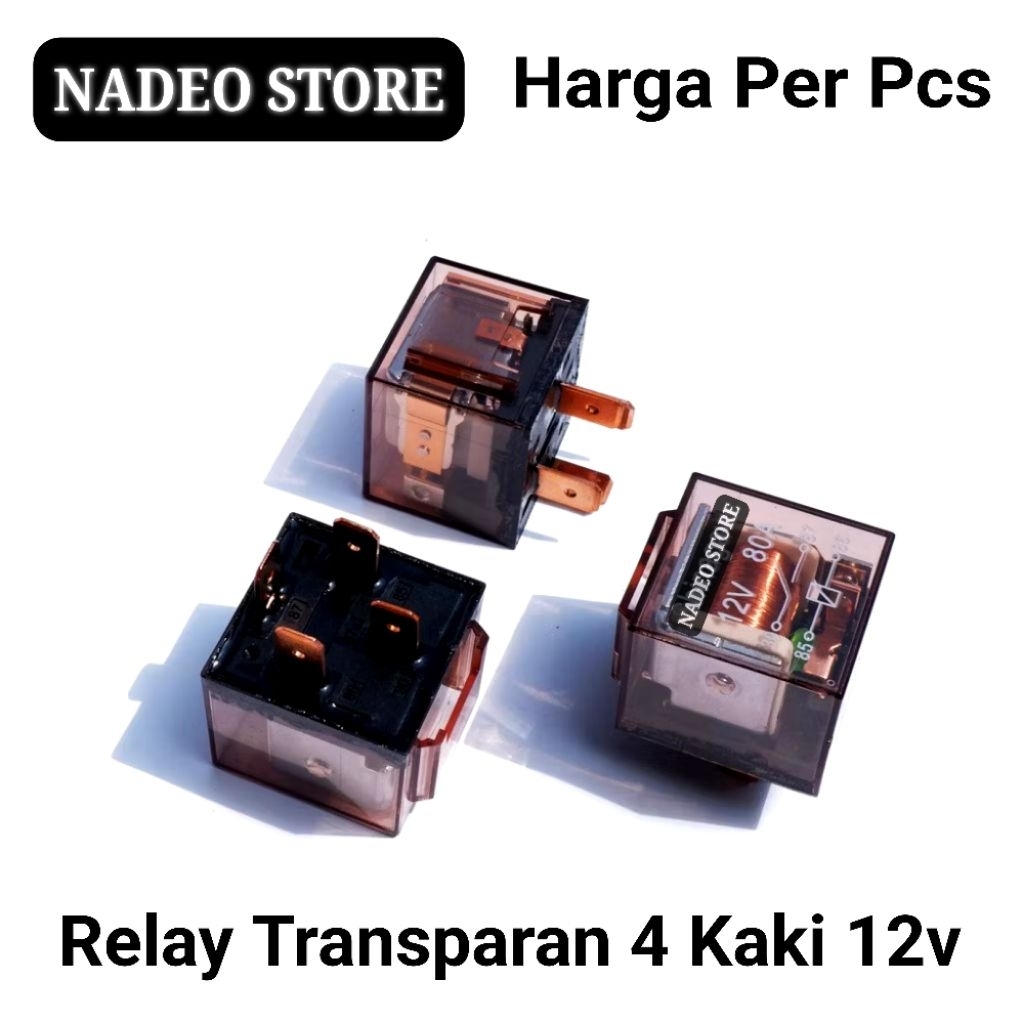Relay 4 Kaki Lampu Klakson Motor Mobil Transparan Biled