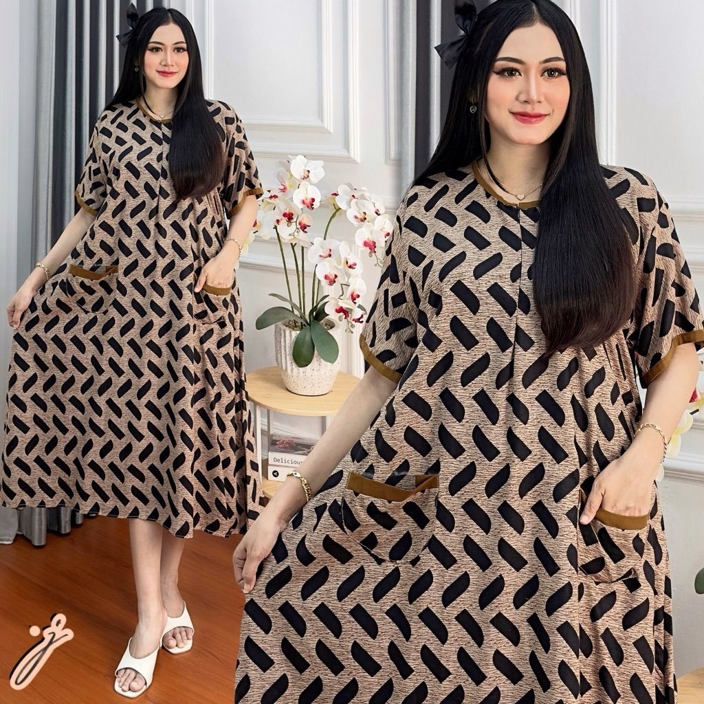 Daster Jumbo LD 120 Busui Friendly Bumil Rayon Premium Adem - Baju Tidur Wanita Rumahan Kekinian