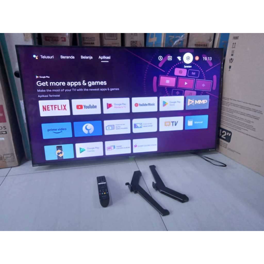 TV LED SHARP 42 IN 4K UHD ABDROID TV YOUTUBE DIGITAL TV KONDISI BEKAS PEMAKAIAN 6804F