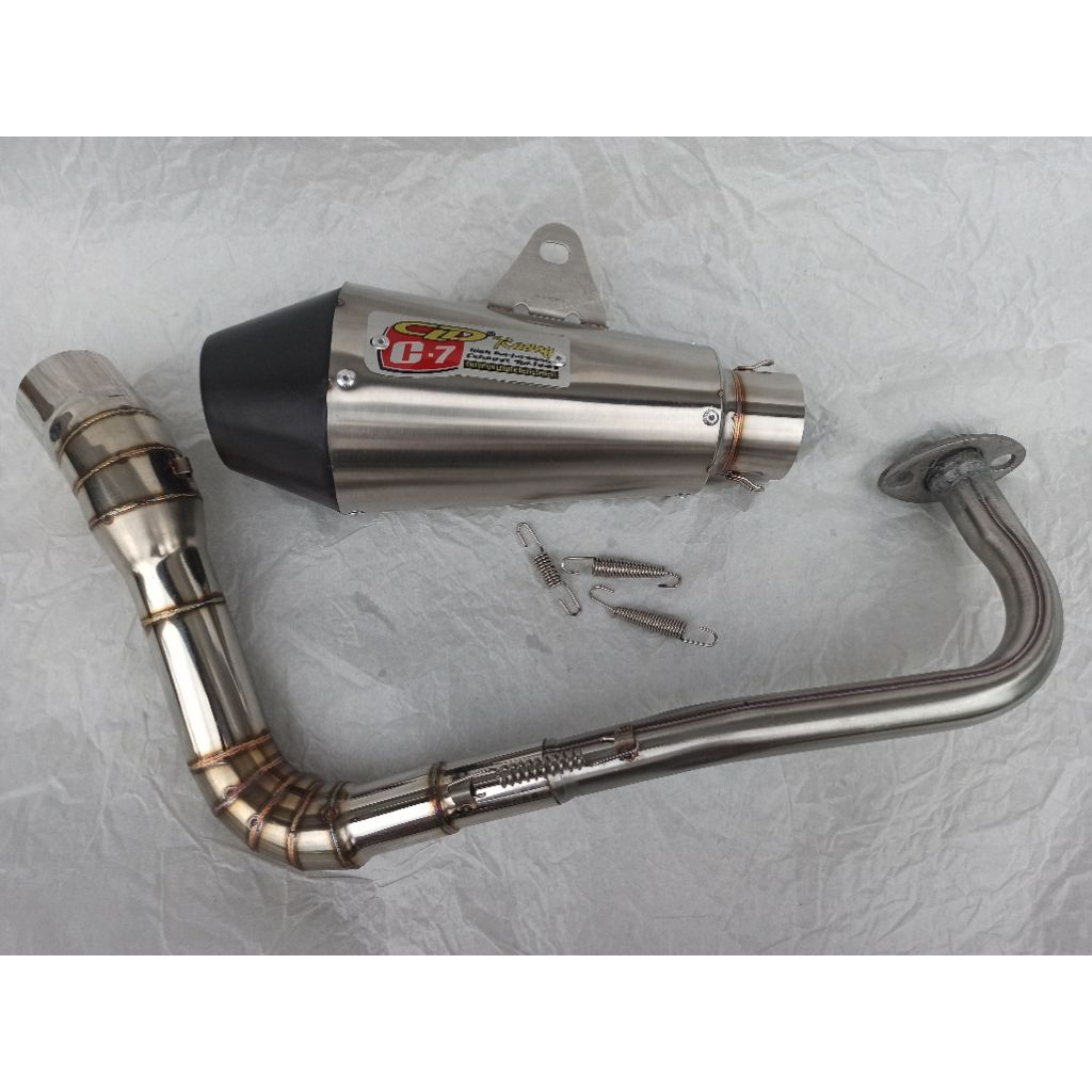 Knalpot Racing CLD C7 inlet 50 mm Motor Mio Sporty /Smile/J/Soul GT 113 /115 /125 / Xeon Gt 125 / M3
