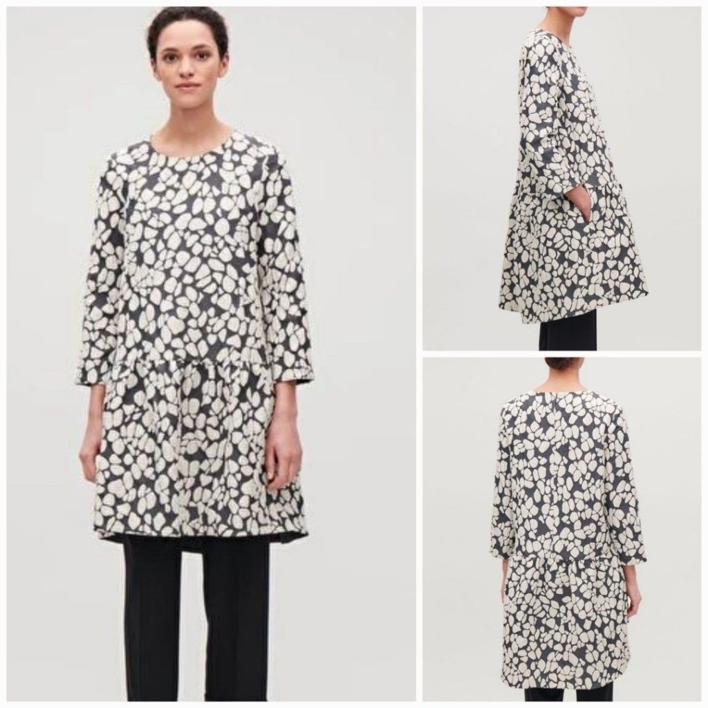 COS Gathered Jacquard A-line Dress
