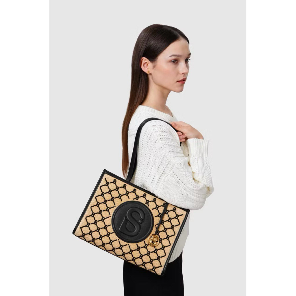 Beverly aliya tote bag small - black Buttonscarves