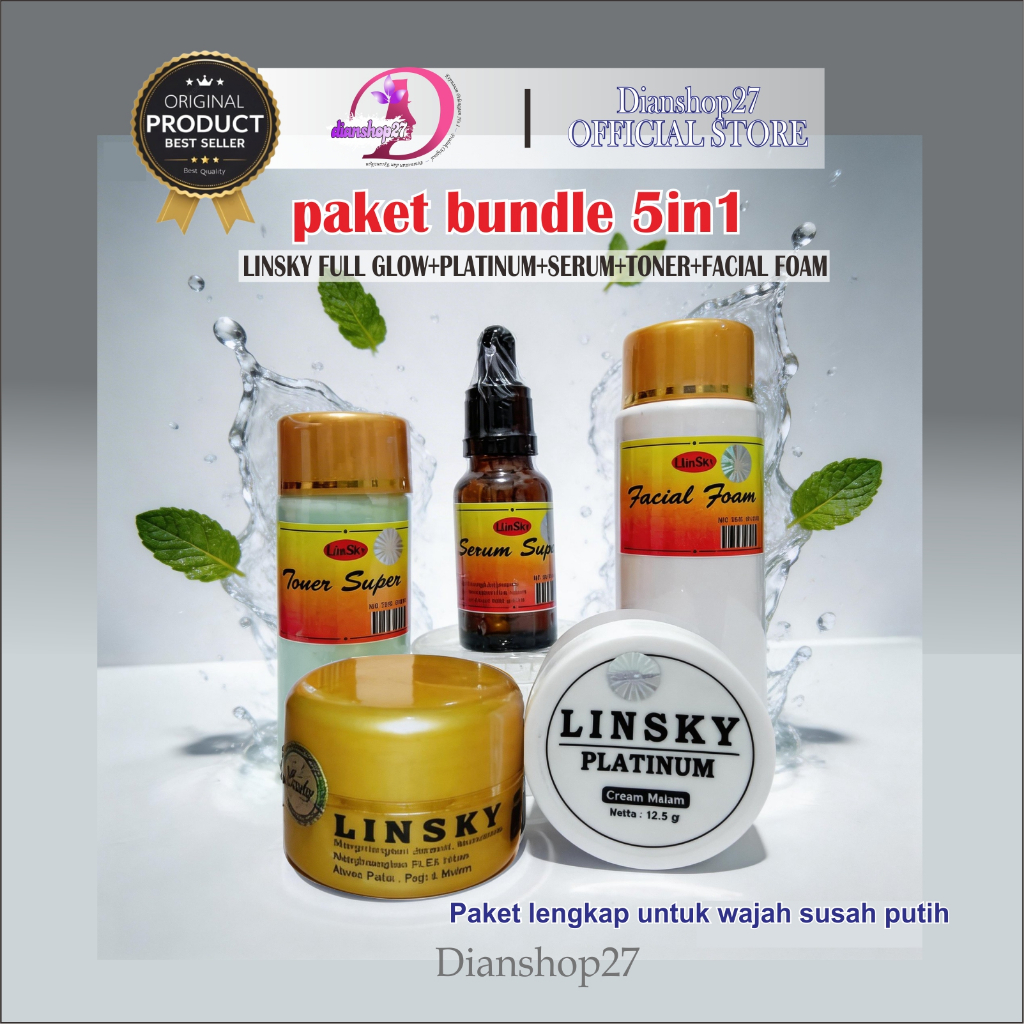 LINSKY FULL GOLD ORIGINAL - Paket lengkap dark sport susah putih / Cream susah putih /Cream Pemutih 