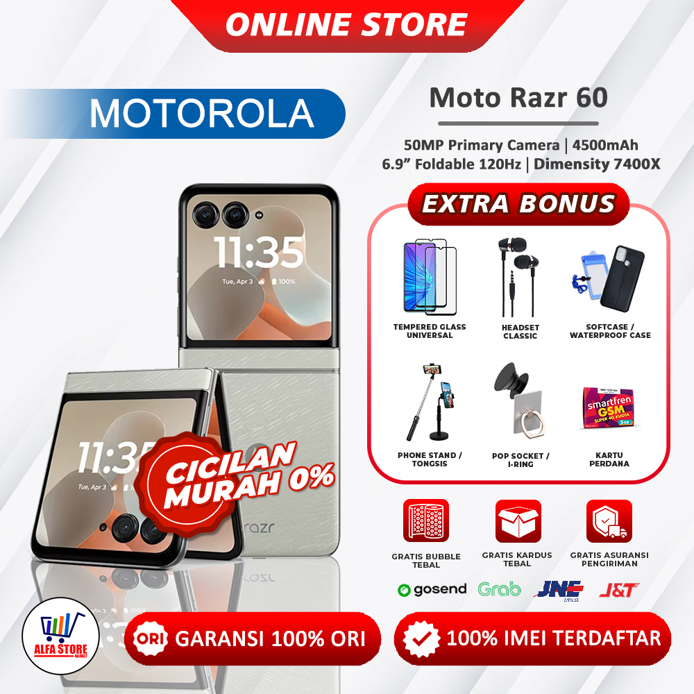 Motorola Moto Razr 60 5G RAM 8/256GB Flip Phone Garansi Resmi