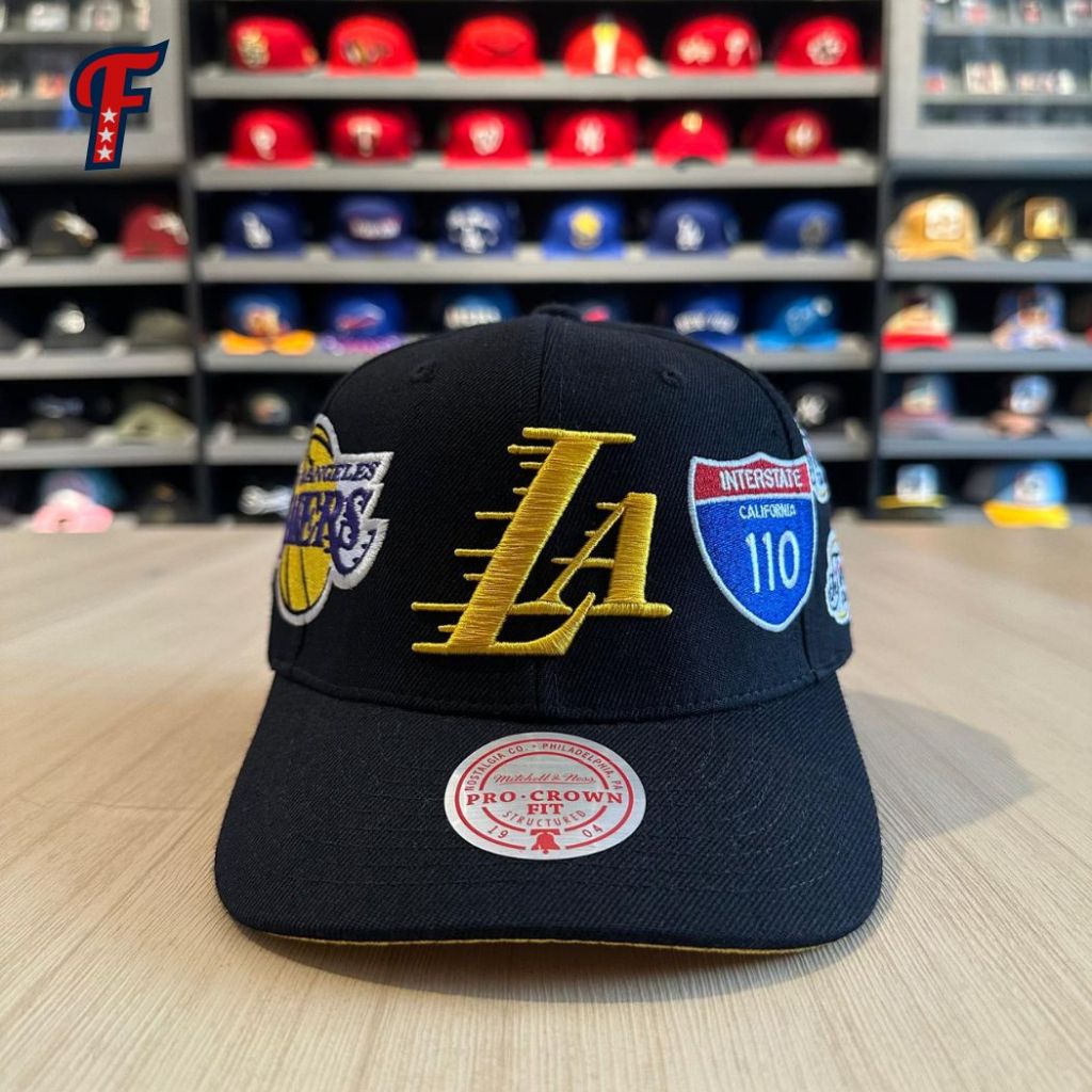 Topi MItchell and Ness NBA LA Lakers 2009 - 2010 Patch NBA Finals Pro Crown  Original