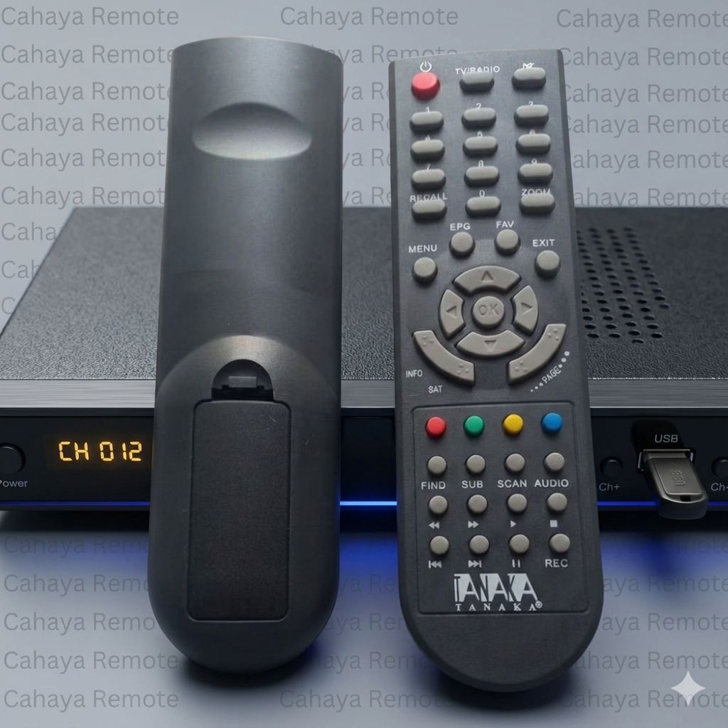 REMOT STB TANAKA DVB T2 BODY PLASTIK TANAKA DUS BIRU TANAKA NUSANTARA